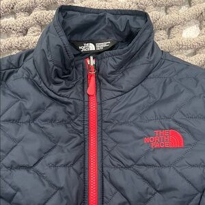 The North Face Puffer Jacket - Navy Blue & Neon Pink